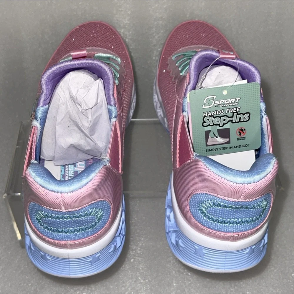 S Sport By Skechers Keely Sneakers Light Up‎ Stretch Laces Big Girls Size 5 NEW